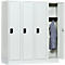 Schoollocker, compartimentbreedte 300 mm, veiligheidscilinderslot, 4 compartimenten, lichtgrijs/lichtgrijs