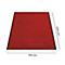 Rood tapijt met zwarte randen, afmetingen: 900 x 1500 mm. Perfect voor de entree.
