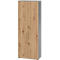 Schränke Breno, 6 OH, abschließbar, 28 kg je Boden, B 800 x T 420 x H 2156 mm, graphit/Asteiche