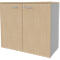 Schrank ARLON OFFICE, 2 Ordnerhöhen, abschliessbar, B 900 x T 450 x H 816 mm, Eiche-Dekor/alu
