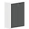 Schrank NEVADA, B 800 x T 445 x H 1155 mm, weiß/dunkelgrau