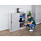Schrank, Schiebetüren, H 1150 x B 1200 x T 400 mm, lichtgrau
