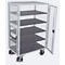 Schrankwagen, Stahl/MDF-Platte, Lichtgrau/dunkelgrau, 5 Etagen, 1245 x 785 mm, Dach und Doppelflügeltür, abschließbar, EasySTOP, bis 500 kg