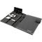 Schreibmappe Lightpak®, A4, Multifunktionsbänder, 1 Einsteckfach, Stifteschlaufe, Handy-/Tabletaufsteller, 1 Block, Magnetverschluss, RPET, anthrazit