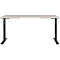Schreibtisch Aalborg, elektrisch höhenverstellbar, Rechteck, bis 80 kg, T-Fuß Gestell, B 1600 x T 800 x H 720 – 1200 mm, kaschmir/schwarzgrau