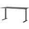 Schreibtisch Aalborg, mechanisch höhenverstellbar, bis 80 kg, Rechteck, C-Fuß, B 1400 x T 800 x H 680 - 910 mm, graphit/schwarzgrau