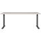Schreibtisch Aalborg, mechanisch höhenverstellbar, bis 80 kg, Rechteck, C-Fuß, B 1800 x T 800 x H 680 - 910 mm, kaschmir/schwarzgrau
