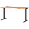 Schreibtisch Agenda Home, elektrisch höhenverstellbar, B 1400 x T 800 x H 720-1200 mm, Grandson-Eiche/Schwarz + Memory-USB-Panel