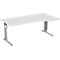 Schreibtisch ALICANTE, C-Fuß, Freiform, Ansatz rechts, B 1800 x T 800/1000 x H 680-820 mm,
