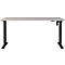 Schreibtisch Athen, elektrisch höhenverstellbar, Rechteck, T-Fuß, Memorybedienpanel, B 1600 x T 800 x H 720-1190 mm, kaschmir/schwar