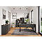 Schreibtisch Athen, Rechteck, Bügelfuß, mit Blende, B 1500 x T 600 x H 740 mm, graphit/schwarz