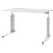 Schreibtisch BARI, C-Fuß, Form B, Rechteck, B 1200 x T 800 x H 680 - 820 mm, weiß