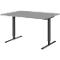 Schreibtisch BARI, T-Fuß, Rechteck, B 1200 x T 800 x H 680-820 mm, mittelgrau/anthrazit