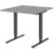 Schreibtisch BARI, T-Fuß, Rechteck, B 800 x T 800 x H 680-820 mm, mittelgrau/anthrazit