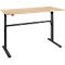 Schreibtisch Bexxstar, elektrisch höhenverstellbar, Rechteck, C-Fuß, B 1600 x T 800 x H 725-1185 mm, Ahorn/schwarz