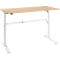 Schreibtisch Bexxstar, elektrisch höhenverstellbar, Rechteck, C-Fuß, B 1600 x T 800 x H 725-1185 mm, Ahorn/weiß