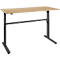 Schreibtisch Bexxstar, elektrisch höhenverstellbar, Rechteck, C-Fuß, B 1600 x T 800 x H 725-1185 mm, Eiche/schwarz