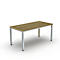Schreibtisch Bexxstar, Rechteck, 4-Fuß Quadratrohr, B 1600 x H 740 mm, Eiche/chromsilber
