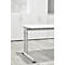 Schreibtisch Breno, manuelle Höheneinstellung, horizontaler Kabelkanal, B 1600 x T 800 x H 680-820 mm, Spanplatte & Stahl, Weiß/Silber