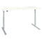 Schreibtisch, einstufig elektrisch höhenverstellbar, T-Fuß Rundrohr, B 1800 x T 800 x H 710-1180 mm, weiß/weißaluminium