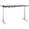 Schreibtisch, elektrisch höhenverstellbar, B 1600 x T 800 x H 615 - 1275 mm, graphit/weissalu+ Kabelkanal, Schublade