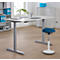 Schreibtisch, elektrisch höhenverstellbar, B 1600 x T 800 x H 615 - 1275 mm, lichtgrau/weissalu+ Kabelkanal, Schublade