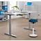 Schreibtisch, elektrisch höhenverstellbar, B 1600 x T 800 x H 615 - 1275 mm, lichtgrau/weissalu+ Kabelkanal, Schublade