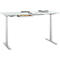 Schreibtisch, elektrisch höhenverstellbar, B 1600 x T 800 x H 615 - 1275 mm, lichtgrau/weissalu+ Kabelkanal, Schublade