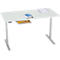 Schreibtisch, elektrisch höhenverstellbar, B 1600 x T 800 x H 615 - 1275 mm, lichtgrau/weissalu+ Kabelkanal, Schublade
