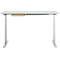 Schreibtisch, elektrisch höhenverstellbar, B 1600 x T 800 x H 615 - 1275 mm, lichtgrau/weissalu+ Kabelkanal, Schublade