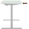 Schreibtisch, elektrisch höhenverstellbar, B 1600 x T 800 x H 615 - 1275 mm, lichtgrau/weissalu+ Kabelkanal, Schublade