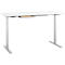 Schreibtisch, elektrisch höhenverstellbar, B 1600 x T 800 x H 615 - 1275 mm, weiss/weissalu+ Kabelkanal, Schublade