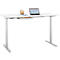 Schreibtisch, elektrisch höhenverstellbar, B 1600 x T 800 x H 615 - 1275 mm, weiss/weissalu+ Kabelkanal, Schublade