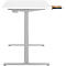 Schreibtisch, elektrisch höhenverstellbar, B 1600 x T 800 x H 615 - 1275 mm, weiss/weissalu+ Kabelkanal, Schublade