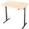 Schreibtisch, elektrisch höhenverstellbar, Rechteck, T-Fuss, B 1200 x T 800 x H 720-1200 mm, Ahorn-Dekor/schwarz