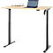 Schreibtisch, elektrisch höhenverstellbar, Rechteck, T-Fuss, B 1200 x T 800 x H 720-1200 mm, Ahorn-Dekor/schwarz