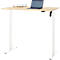 Schreibtisch, elektrisch höhenverstellbar, Rechteck, T-Fuss, B 1200 x T 800 x H 720-1200 mm, Ahorn-Dekor/weiss