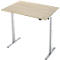 Schreibtisch, elektrisch höhenverstellbar, Rechteck, T-Fuss, B 1200 x T 800 x H 720-1200 mm, Eiche-Dekor/silber