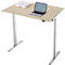 Schreibtisch, elektrisch höhenverstellbar, Rechteck, T-Fuss, B 1200 x T 800 x H 720-1200 mm, Eiche-Dekor/silber
