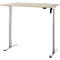 Schreibtisch, elektrisch höhenverstellbar, Rechteck, T-Fuss, B 1200 x T 800 x H 720-1200 mm, Eiche-Dekor/silber