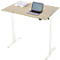Schreibtisch, elektrisch höhenverstellbar, Rechteck, T-Fuss, B 1200 x T 800 x H 720-1200 mm, Eiche-Dekor/weiss