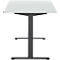 Schreibtisch, elektrisch höhenverstellbar, Rechteck, T-Fuss, B 1200 x T 800 x H 720-1200 mm, lichtgrau/schwarz