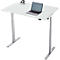 Schreibtisch, elektrisch höhenverstellbar, Rechteck, T-Fuss, B 1200 x T 800 x H 720-1200 mm, lichtgrau/silber