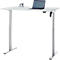 Schreibtisch, elektrisch höhenverstellbar, Rechteck, T-Fuss, B 1200 x T 800 x H 720-1200 mm, lichtgrau/silber