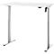Schreibtisch, elektrisch höhenverstellbar, Rechteck, T-Fuss, B 1200 x T 800 x H 720-1200 mm, weiss/silber