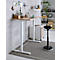 Schreibtisch, elektrisch höhenverstellbar, Rechteck, T-Fuß, B 1300 x T 650 x H 715-1205 mm, Wildeiche/weiß