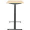 Schreibtisch, elektrisch höhenverstellbar, Rechteck, T-Fuss, B 1300 x T 650 x H 720-1200 mm, Ahorn-Dekor/schwarz
