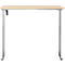 Schreibtisch, elektrisch höhenverstellbar, Rechteck, T-Fuss, B 1300 x T 650 x H 720-1200 mm, Ahorn-Dekor/silber