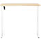 Schreibtisch, elektrisch höhenverstellbar, Rechteck, T-Fuss, B 1300 x T 650 x H 720-1200 mm, Ahorn-Dekor/weiss