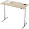 Schreibtisch, elektrisch höhenverstellbar, Rechteck, T-Fuss, B 1300 x T 650 x H 720-1200 mm, Eiche-Dekor/silber